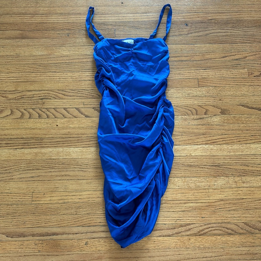 Lioness blue ruched side dress